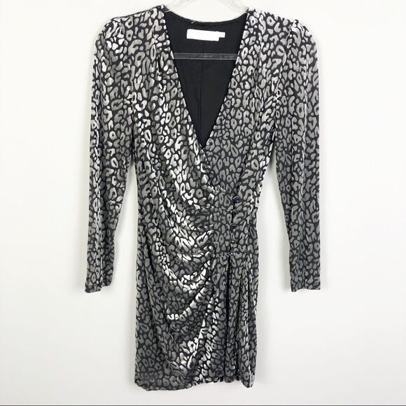 ASTR | Yasmin Dress Silver Leopard Velvet Size XS - Picture 5 of 15